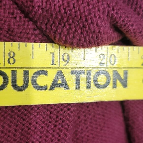 Rock & Republic Burgundy Maroon Silver Stud Round Neck Knit Sweater - Picture 7 of 7